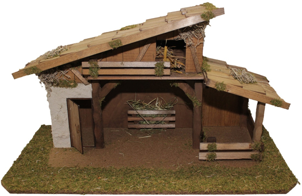 Alfred Kolbe Krippe, (1 tlg.), aus Holz, 59x30x32,5 cm, für Figuren bis 12 cm Höhe