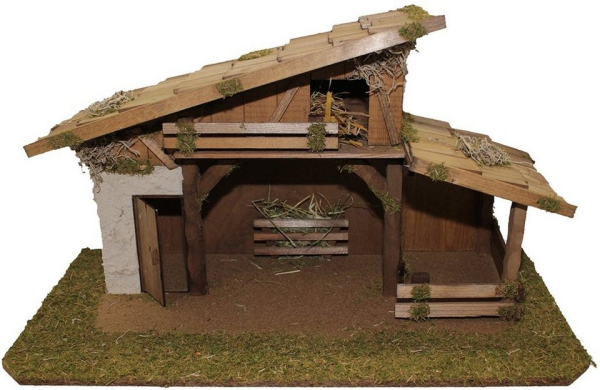 Alfred Kolbe Krippe (1-tlg), aus Holz, 59x30x32,5 cm, für Figuren bis 12 cm Höhe