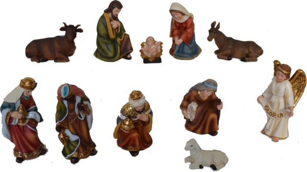 Alfred Kolbe Krippenfigur (Set, 11 St), in kräftigen Farben gestaltet