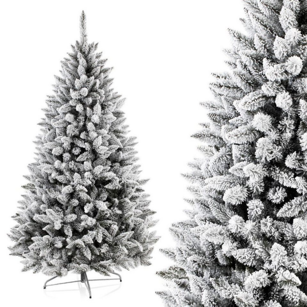 AmeliaHome Künstlicher Weihnachtsbaum »Künstlicher Weihnachtsbaum William weiß mit Schnee – täuschend echter Premium Christbaum«, Tannenbaum…