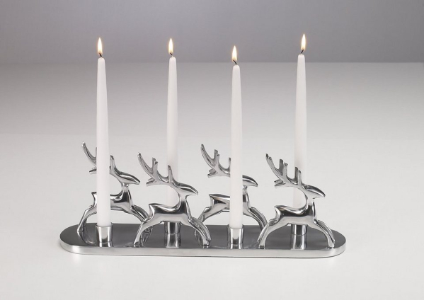 ARTRA Tischkerzenhalter (1 St), Kerzenständer 4 Rentiere, 4flammig, Adventskranz Leuchter, Geweih, Kerzenhalter Kerzenleuchter Tischdeko…