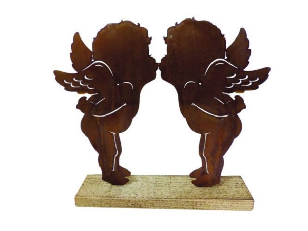 BADEKO Engelfigur »Engelpaar Love auf Fichtenholz«