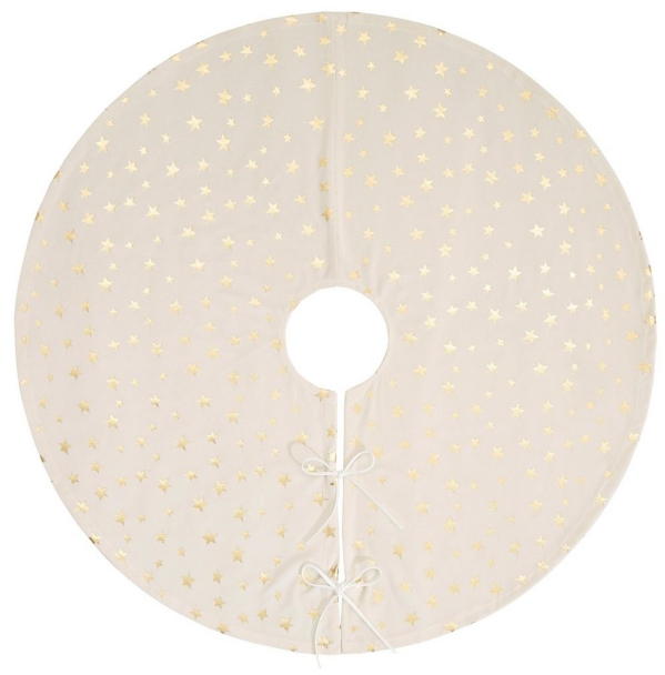 Baumteppich »Madelynn«, Leonique, rund, Höhe 5 mm, mit goldfarbenen Sternen, Ø ca. 90 cm