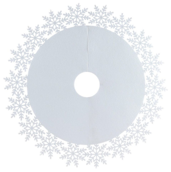 Baumteppich »Schneeflocke«, Home affaire, rund, Höhe 4 mm, Christbaumdecke Ø 100 cm