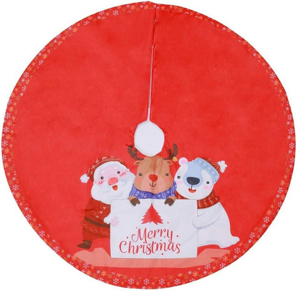 Baumteppich »Weihnachtsbaumröcke, 39-Zoll-Rote Baumröcke mit Rentier-Schneemann-Weihnachtsmann, Weihnachtsbaummatte für Weihnachten, Neujahr,…