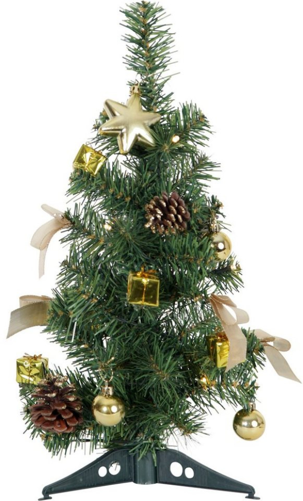 Best Season Künstlicher Weihnachtsbaum »Star 601-05, LED-Tannenbaum“Decorage“, circa“ 45 cm, Plastik, Gold, 2.4 x 2.4 x 4.5 cm«