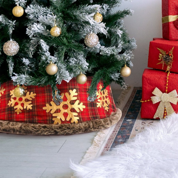 BIGTREE Christbaumschmuck »Weihnachten Baumrock«, gestrickte runde Weihnachtsbaumdecke, Ø 124cm, für Weihnachten