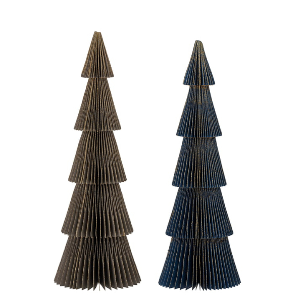 Bloomingville – Milan Deko-Weihnachtsbaum, Ø 9,5 x H 29,5 cm, multicolor (2er-Set)