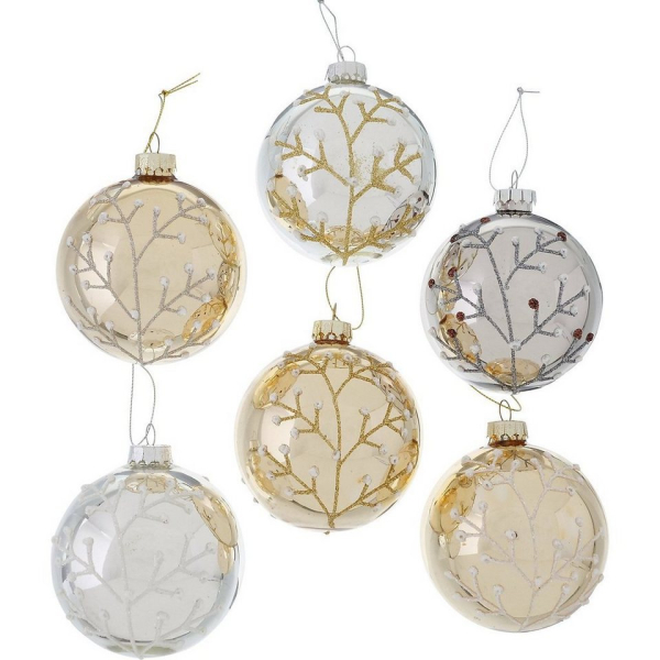 BOLTZE Weihnachtsbaumkugel »12-tlg. Glas-Weihnachtskugel Set „Daria“ D8cm«