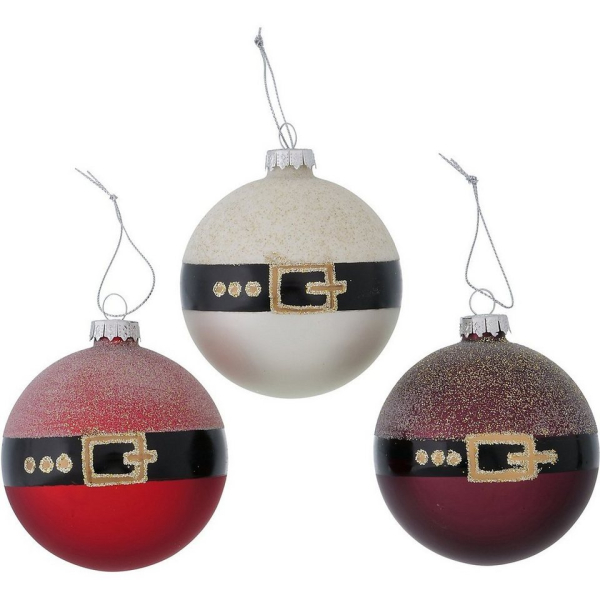 BOLTZE Weihnachtsbaumkugel »12-tlg. Glas-Weihnachtskugel Set „Santa“ D8cm«