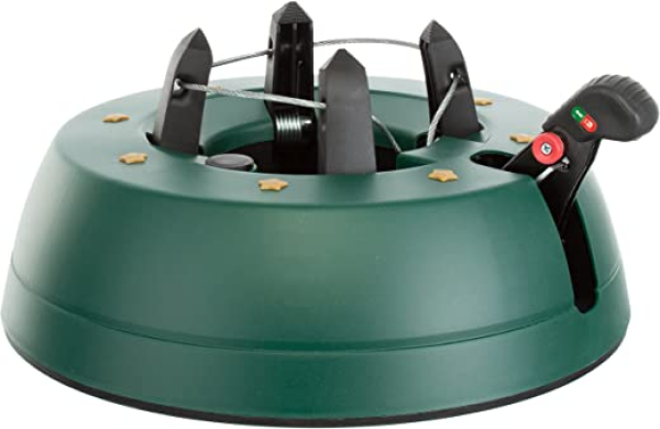 Brandsseller Christbaumständer bis zu 2 m Bäume mit Fußhebeltechnik EIN-Seil-Technik und Sicherung – Weihnachtsbaumständer Tannenbaumständer – Grün