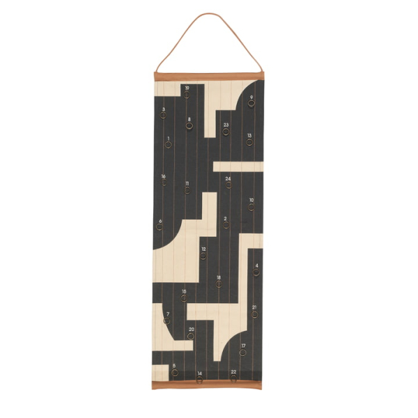 Broste Copenhagen – Karla Adventskalender, 35 x 100 cm, turkish coffee black