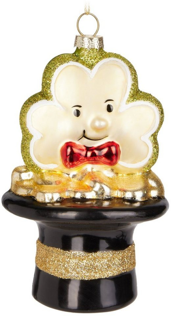 BRUBAKER Christbaumschmuck »Topf mit Gold und Kleeblatt Schwarz Gold« (1-tlg), Handbemalte Baumkugel aus Glas – Mundgeblasene Weihnachtsbaumkugel…
