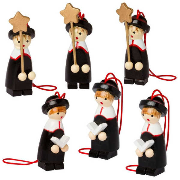 BRUBAKER Christbaumschmuck »Weihnachtsanhänger Set Sternsinger« (6-tlg), 6 cm hohe handbemalte Christbaum Anhänger, aus Holz