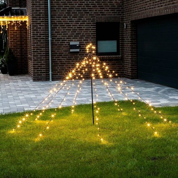 Bubble-Store Weihnachtspyramide »Weihnachtsbeleuchtung«, Lichtpyramide mit Stern-Spitze, 200 LED´s warmweiß, Outdoor Weihnachtsdeko, Lichterbaum…