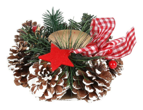 BURI Stumpenkerze »Adventsgesteck 15cm Weihnachtsgesteck Weihnachtsdeko Adventskranz Adventsdeko«