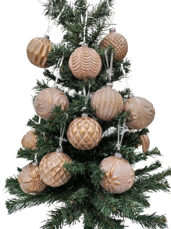 BURI Weihnachtsbaumkugel »12 Glas-Weihnachtsbaumkugeln 8cm Christbaumschmuck Weihnachtsdeko Baumschmuck«