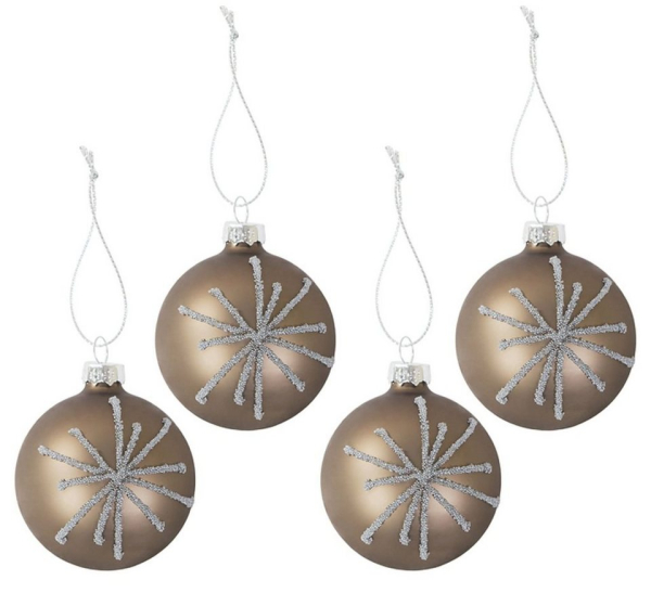 BURI Weihnachtsbaumkugel »Glas-Christbaumkugeln Perla 4er-Set Weihnachtsbaumkugeln Tannenbaumschmuck 6cm«