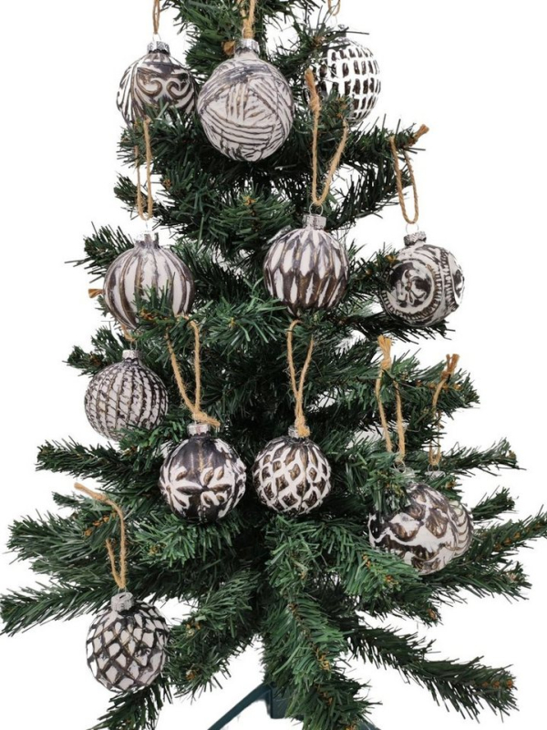 BURI Weihnachtsbaumkugel »Glas-Weihnachtsbaumkugeln 12er-Set 6cm Christbaumschmuck Weihnachtsdeko Anhänger«