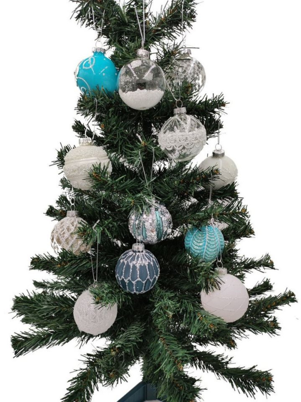 BURI Weihnachtsbaumkugel »Glas-Weihnachtsbaumkugeln 12er-Set 6cm Christbaumschmuck Weihnachtsdeko Anhänger«