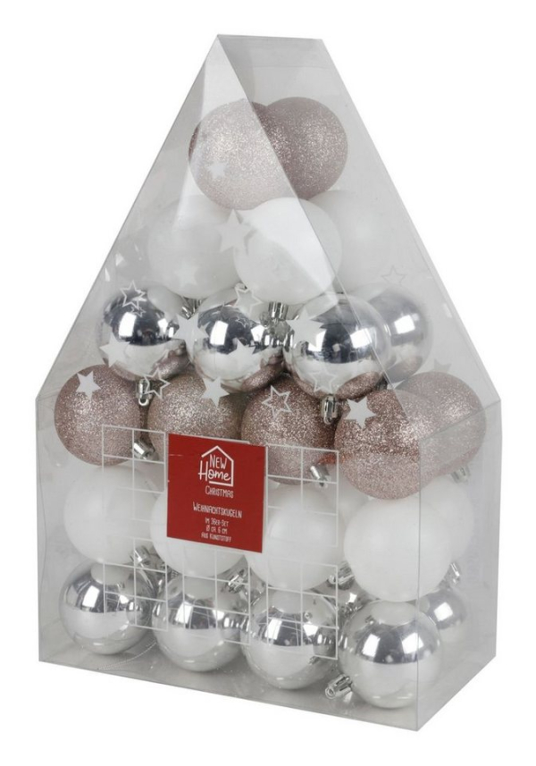BURI Weihnachtsbaumkugel »Weihnachtsbaumkugeln 36er-Set 6cm Christbaumschmuck Weihnachtsdeko Baumschmuck«
