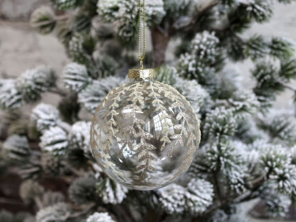Chic Antique Weihnachtsbaumkugel »Chic Antique * Wunderschöne Christbaumkugel Glitzer Vintage D8 cm Glas«