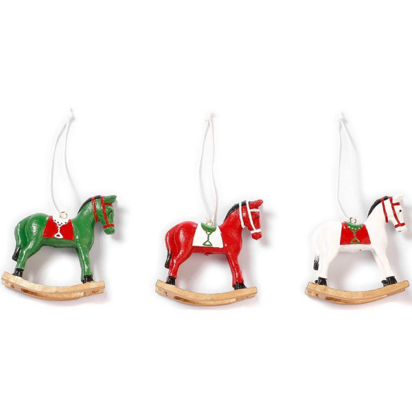 CHRISTMAS GOODS by Inge Weihnachtsbaumkugel »6er-Set Dekoanhänger „Schaukelpferd“, H7cm«