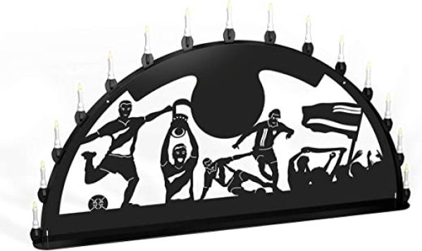 Colours-Manufaktur Schwibbogen Lichterbogen Metall – Motiv: Fußball Verein – Farbe: schwarz – wählbare Breite: XL = 1 Meter, XXL = 1,5 Meter und…
