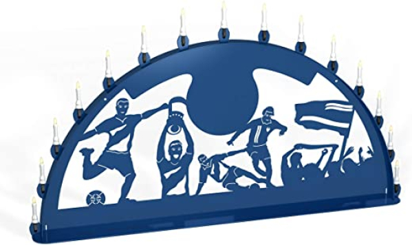 Colours-Manufaktur Schwibbogen Lichterbogen Metall – Motiv: Fußball Verein – Farbe: blau – wählbare Breite: XL = 1 Meter, XXL = 1,5 Meter und XXXL…