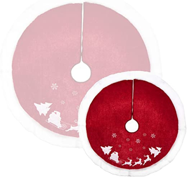 com-four® Premium Weihnachtsbaumdecke zum Schutz vor Tannennadeln – runde Christbaumdecke für den Weihnachtsbaum – Unterlage mit Weihnachtsmotiv