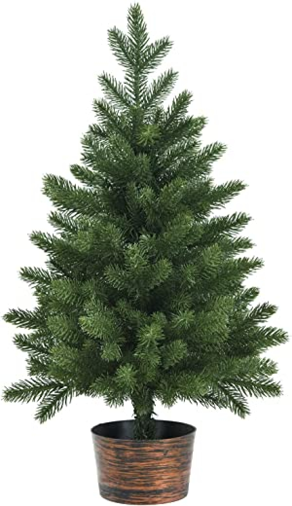 COSTWAY 60cm Kleiner Weihnachtsbaum, Mini Weihnachtsbaum mit 50 Zweigen und Sockel, künstlicher Tisch Weihnachtsbaum Ø40cm für Haus Büro