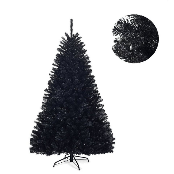 COSTWAY Künstlicher Weihnachtsbaum »Tannenbaum«, 180cm, mit 1036 PVC Spitzen, Klappsystem & Metallständer, schwarz