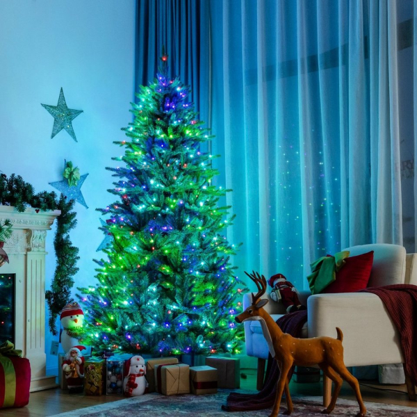 COSTWAY Künstlicher Weihnachtsbaum »Tannenbaum«, 180cm, mit 420 Leuchten, 740 Zweigen und Metallständer