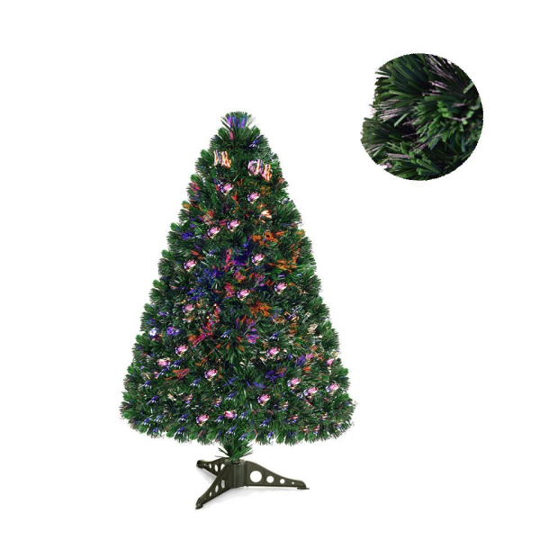COSTWAY Künstlicher Weihnachtsbaum »Tannenbaum«, 90cm, mit Glasfaser-Farbwechsler, 85 PVC Nadeln und Ständer, Grün