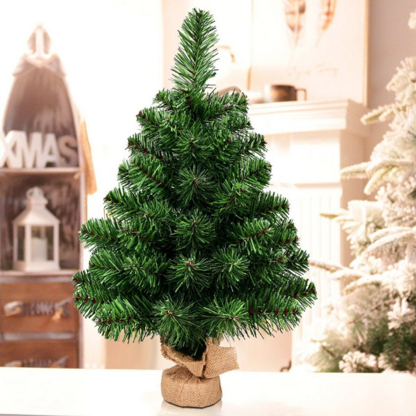 COSTWAY Künstlicher Weihnachtsbaum »Tannenbaum, Christbaum«, 60cm, mit Zementbasis, PVC Nadeln