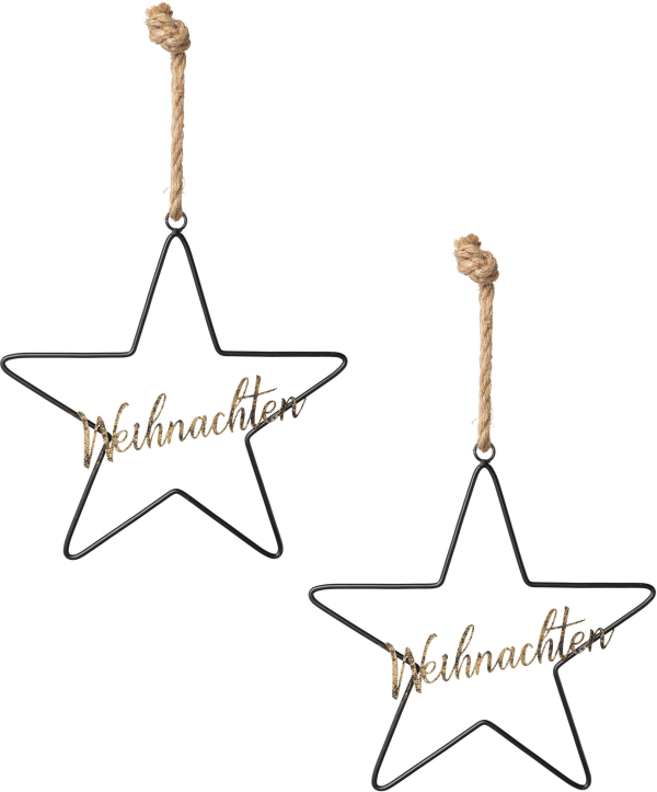 Creativ deco Dekohänger, (2 St.), mit Glitzerschriftzug