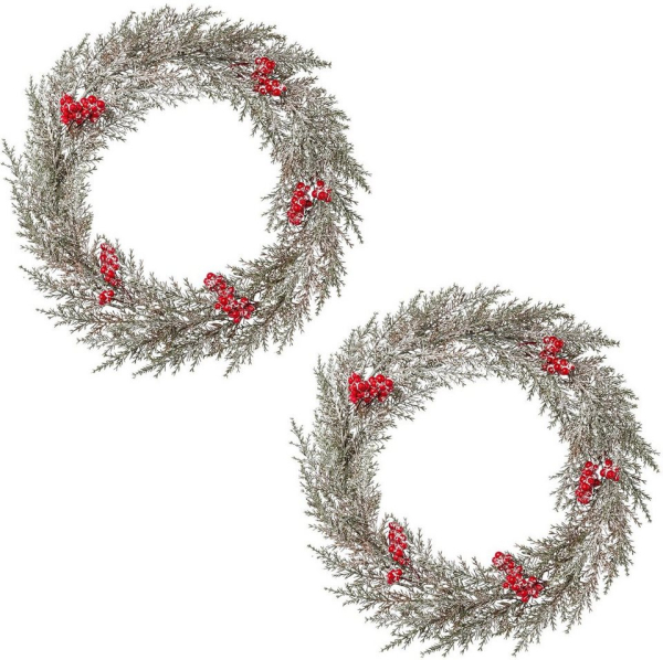 Creativ deco Dekokranz, aus Zweigen mit Beeren, mit Frost-Optik, Ø ca. 40 cm
