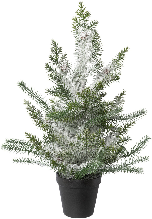 Creativ deco Künstlicher Weihnachtsbaum, Im Topf; Beschneite Optik