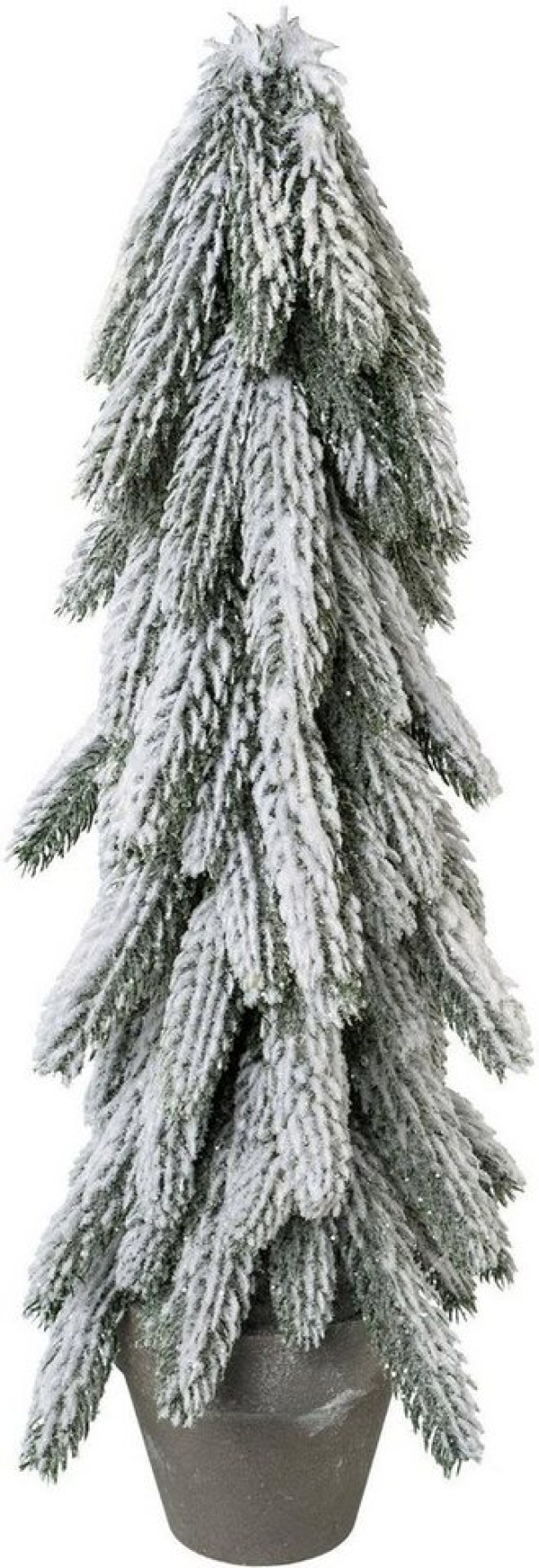 Creativ deco Künstlicher Weihnachtsbaum, Tannenbaum im Topf mit dekorativem Schnee