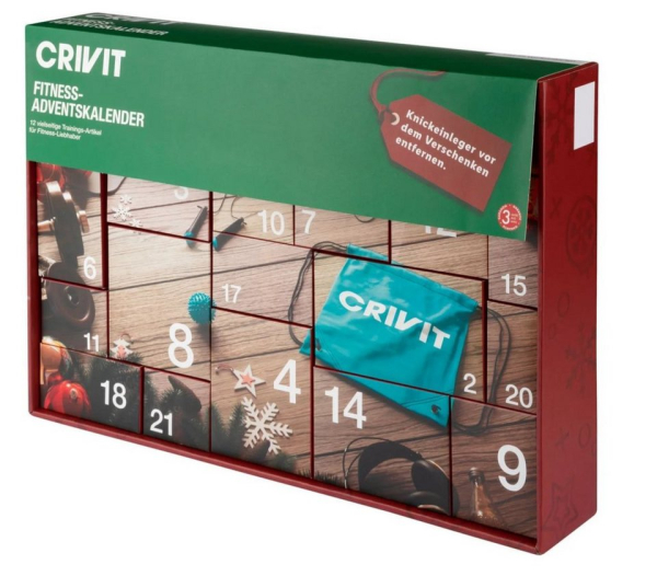 crivit Adventskalender Fitness Adventskalender 2023 – Workout Produkte für Sportler (Fitnessprodukte Workout, 24-tlg), (keine Lebensmittel) Sport Advent Kalender für Männer &…