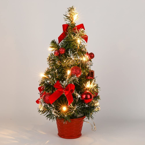CUDU Weihnachtsbaum Klein 40cm Künstlich Tannenbaum Christbaum mit Beleuchtung Small Weihnachtsbäume Mini Christmas Trees Für Haus Esstisch Büro…