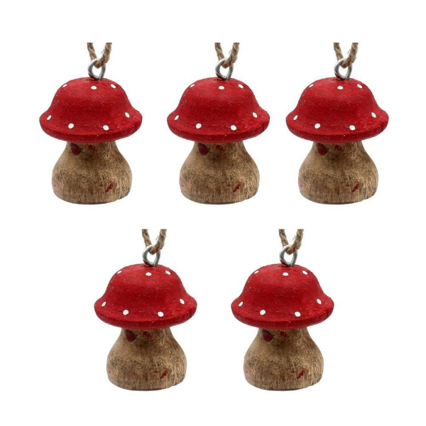 Dekohelden24 Christbaumschmuck »Holz Pilz Anhänger / Dekohänger / Baumbehang im«