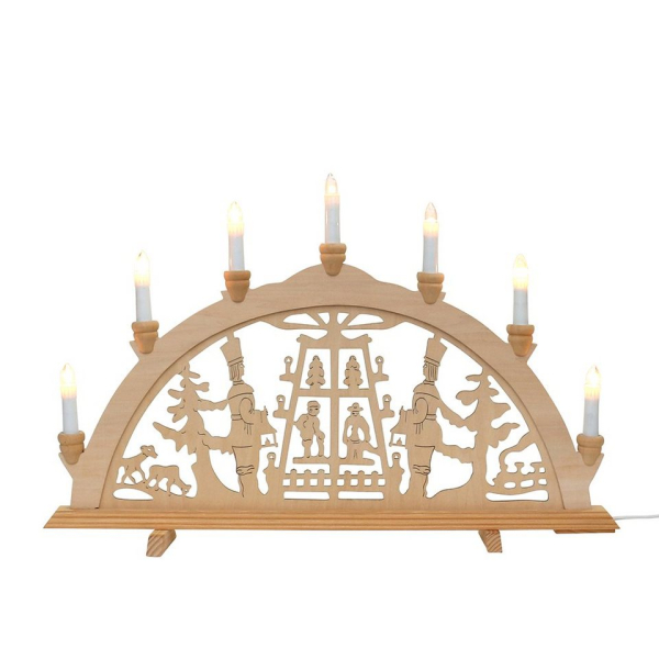 Dekohelden24 Schwibbogen »Schwibbogen, 7-flammig, Motiv: Pyramide, ca. 59 x«