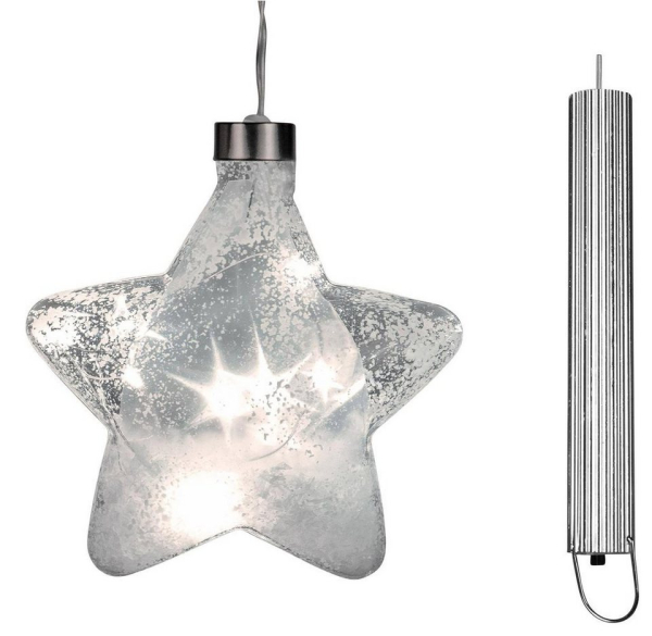 dekojohnson Christbaumschmuck »dekojohnson LED-Glas-Stern mit Timerfunktion Fenst«