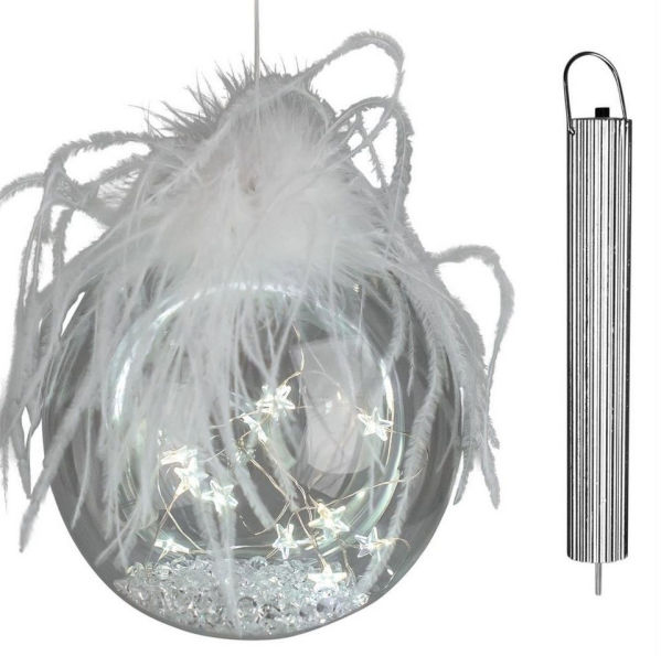 dekojohnson Christbaumschmuck »Weihnachtskugel LED-Glas-Kugel 10cm Weihnachtsdeko«
