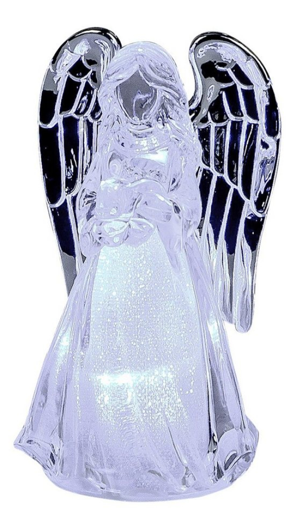 dekojohnson Dekoobjekt »LED Weihnachtsengel-Figur Acryl 11cm mit Herz«