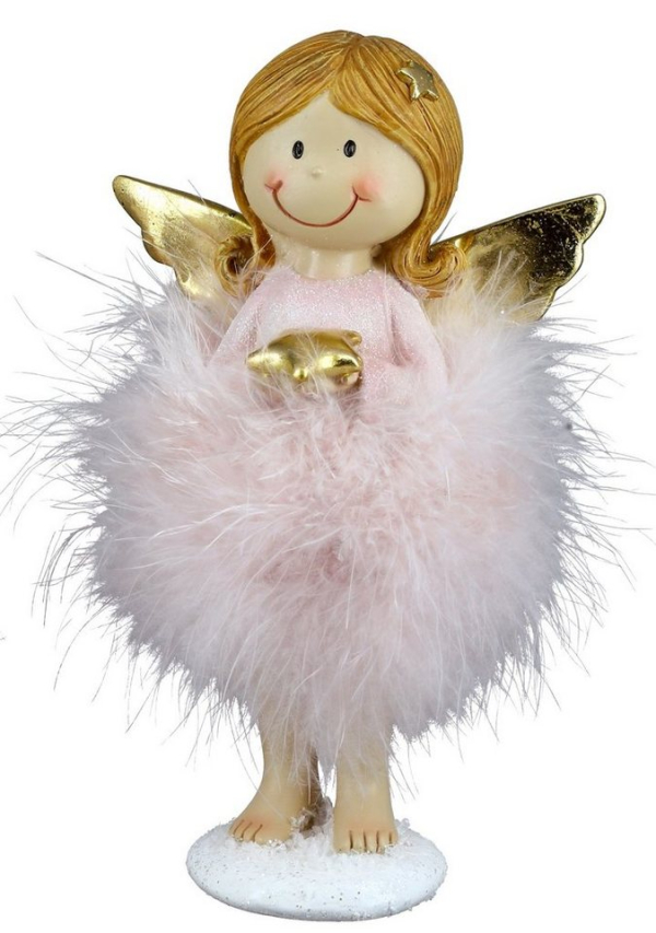 dekojohnson Engelfigur »Deko-Engel Weihnachtsengel mit Stern rosa 12cm«