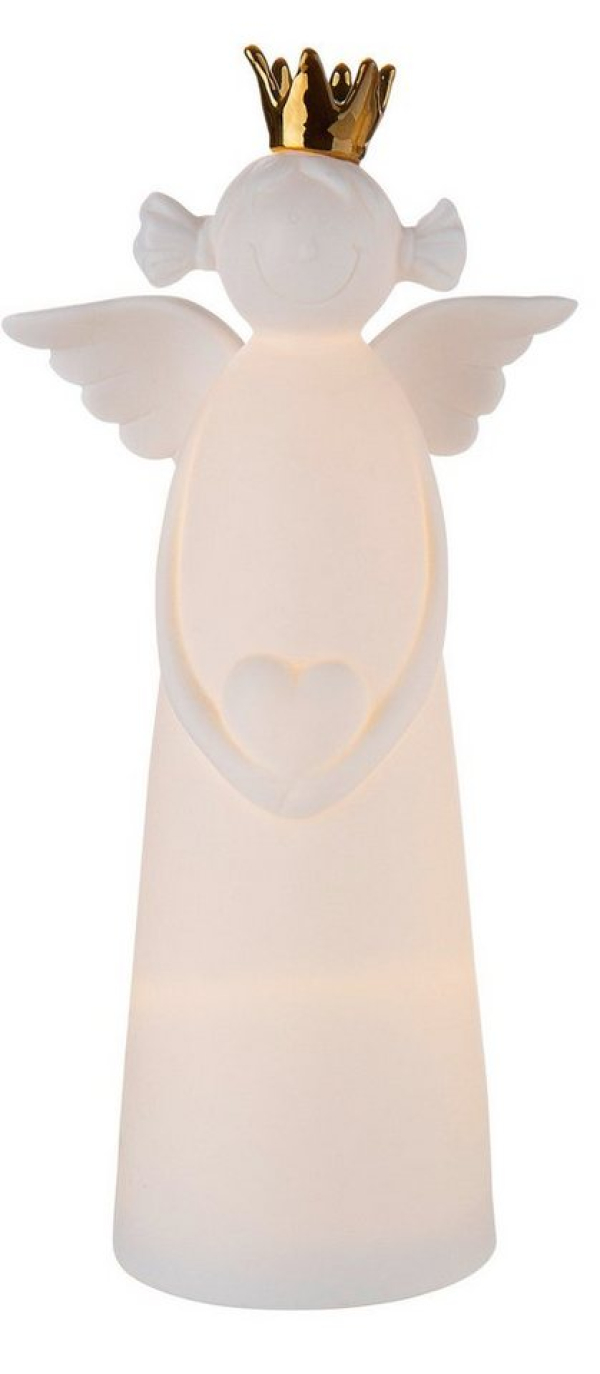 dekojohnson Engelfigur »LED Weihnachtsengel Krone Timerfunktion 16 cm«