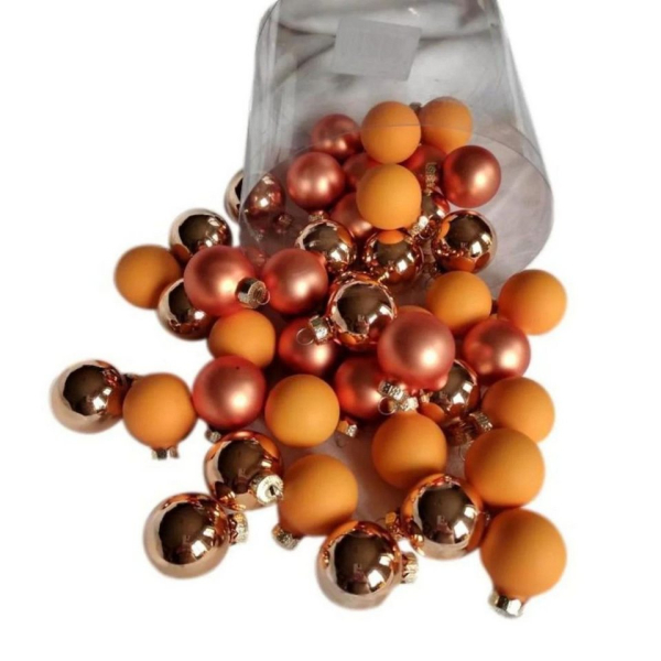 DekoTown Weihnachtsbaumkugel »45tlg Kugeln Orange Kupfer Apricot 3cm Weihnachtsschmuck Weihnachtsdeko Hänger Weihnachten Dekoration Advent Deko…