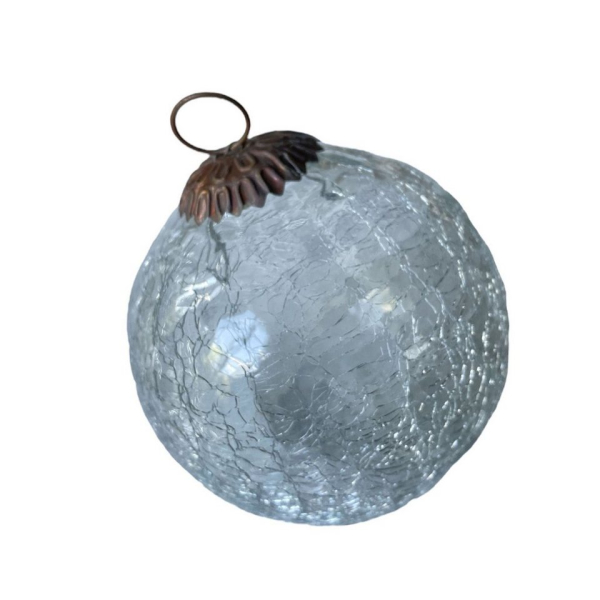 DekoTown Weihnachtsbaumkugel »5 schwere Weihnachtskugeln Transparent Craquelee 10cm Weihnachtsschmuck Weihnachtsdeko Anhänger Weihnachten Baumschmuck«